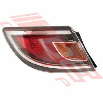 REAR LAMP - L/H - RED WITH CHROME TRIM - TO SUIT - MAZDA 6 2010- 4DR & H/BACK