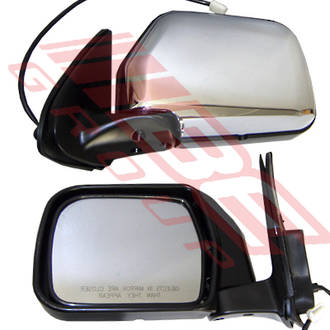 MIRROR - CNR MOUNTED - ELECT - L/H - CHR - TO SUIT - TOYOTA HILUX 2WD 1999-01