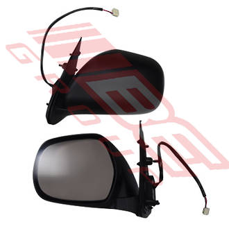 DOOR MIRROR - L/H - BLACK - ELECTRIC HORIZONTAL TYPE - 3 WIRE - TO SUIT - TOYOTA HIACE 2014- F/LIFT LATE