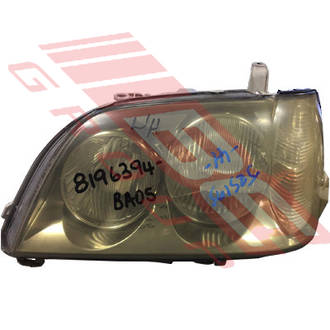 HEADLAMP - L/H - TWIN ROUND (100-76942) - TO SUIT - TOYOTA CROWN 'ROYAL' - JZS175 - 4DR SED - 2001- F/LIFT