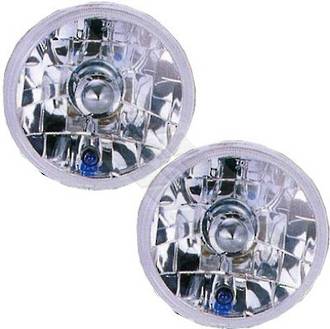 HEADLAMP SET - 2PCS - SEMI SEALED - W/O HALO RING 5 3/4" - CLEAR - TO SUIT - H4 P43T 5 ÃƒÂ¦INCH 12V 5W 3PIN