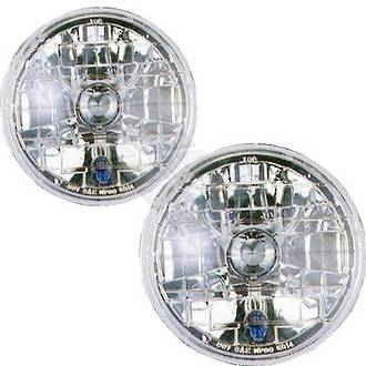 HEADLAMP SET - 2PCS - SEMI SEALED - CLEAR - TO SUIT - H4 P43T 7INCH 12V 5W 3PIN - ROUND
