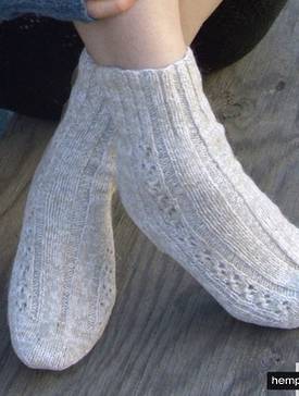 Kathy's Lace Hemp Socks -  Small Hemp and Cashmere Knitting Project
