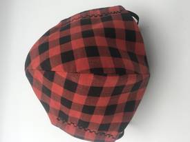 Classic Red and Black Check with Black Polka Dots on Reverse Side - Reversible Limited Edition Face Mask