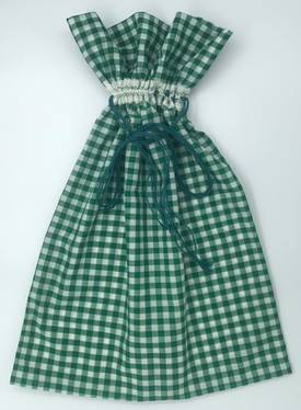Green Gingham Retro Inspired Draw String Bag - Poly/Cotton
