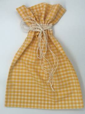 Yellow Gingham Retro Inspired Draw String Bag - Poly/Cotton