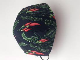 Kaka Beak Flower with White On Red Polka Dots on Reverse - Reversible Limited Edition Face Mask