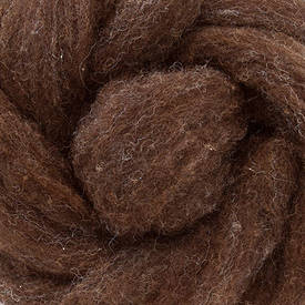 Carded Dark Brown Wool Suitable for Felting or Toy Stuffing