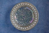 Mosaic Candle plate -pearl decoration
