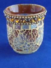 Gold Mosaic tea light/votive holder