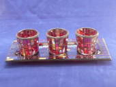 Mosaic Glass tea light/votive tray and holders