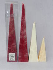 Small White Pyramid, Gardenia Fragrance Candles, boxed.