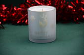 Large Christmas White/Silver Glass Candle