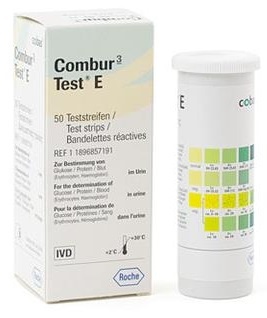 Combur 3 Test E Strips Roche - Protein, Glucose, Blood