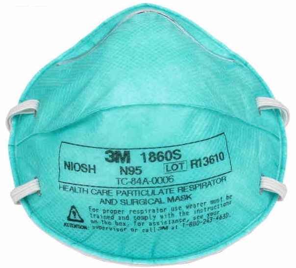 3M Mask Respirator N95 P2 Cupped with Fluid Resistance - SMALL
