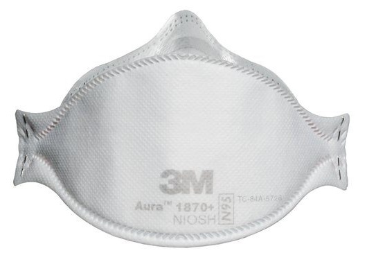 3M Mask Respirator N95 P2 3-Panel Flat Mask with Fluid Resistance