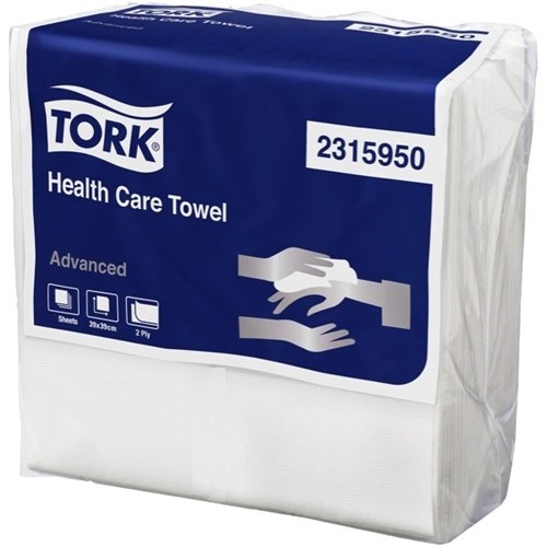 Tork Health Care Towel 2 Ply 39 x 39cm - 10 Packets of 100