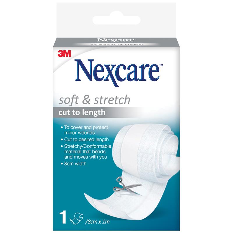 3M Nexcare Soft & Stretch Cut to Length 8cm x 1m
