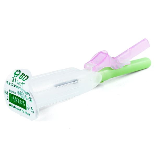 BD Vacutainer Eclipse Blood Collection Needle 21g x 1 inch with Integrated Holder