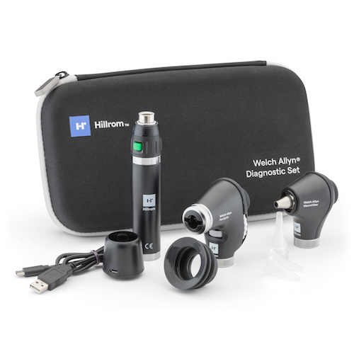 Welch Allyn Macroview Otoscope Panoptic Ophthalmoscope Li-Ion Handle and USB Charger in Hard Case