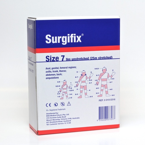 Surgifix Elastic Tubular Net Size 7 - 61mm x 9m Purple