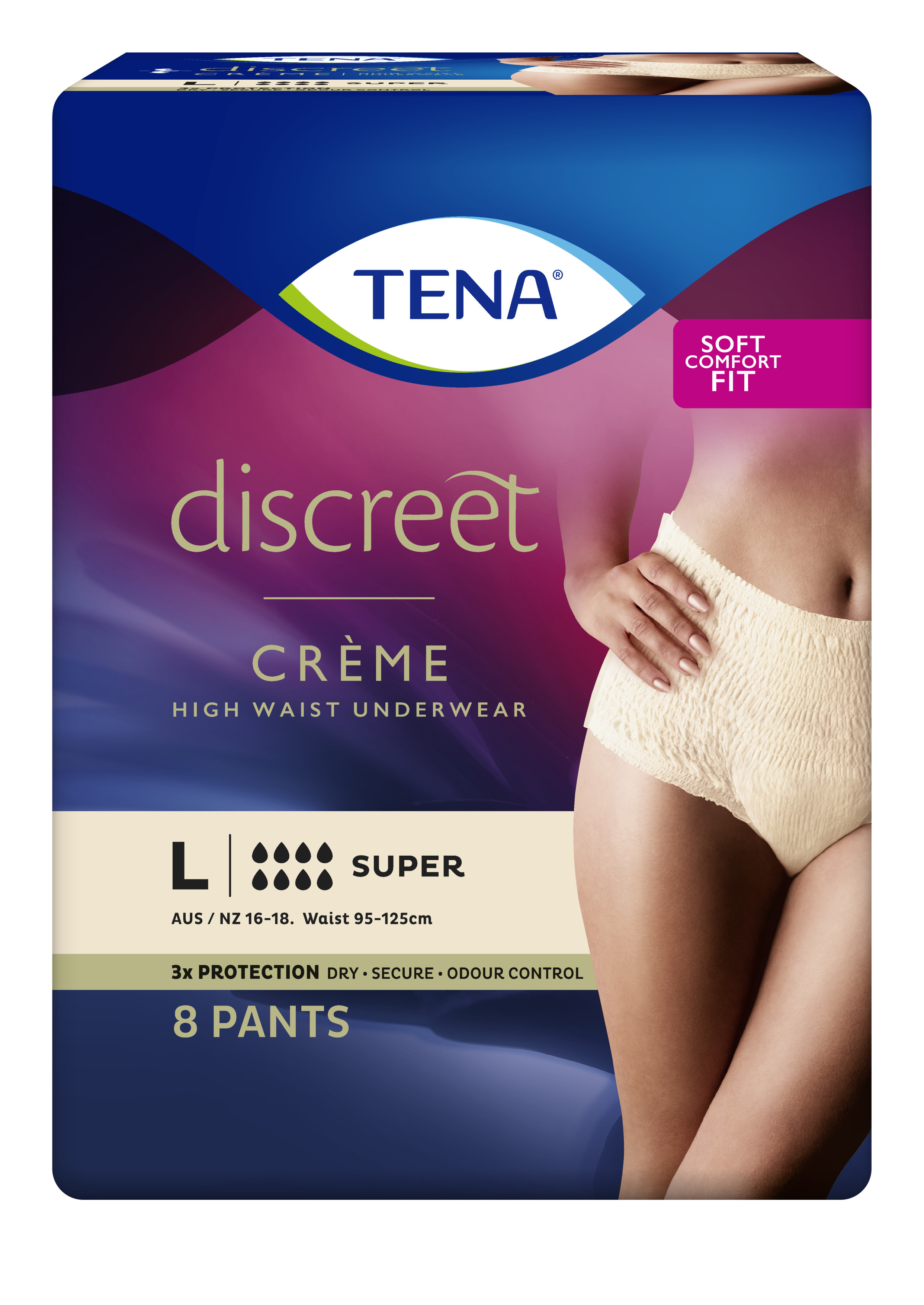TENA Pants Women Discreet Creme Large