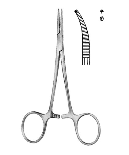 Nopa Halsted-Mosquito Artery Forcep 1 x 2 Teeth Curved 12.5cm