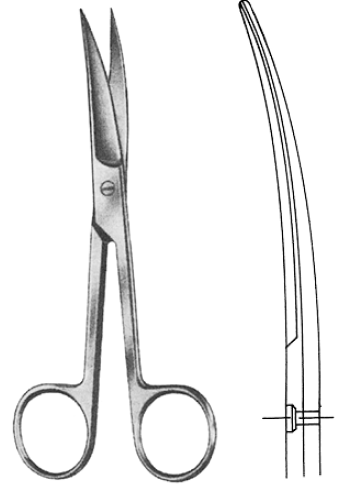 Nopa Scissor Standard Operating Sharp Sharp Curved 11.5cm