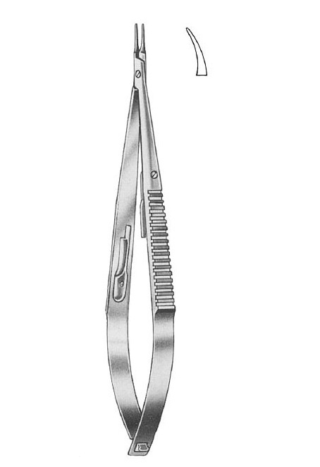 Nopa Castroviejo Needle Holder With Catch Smooth 14cm Curved
