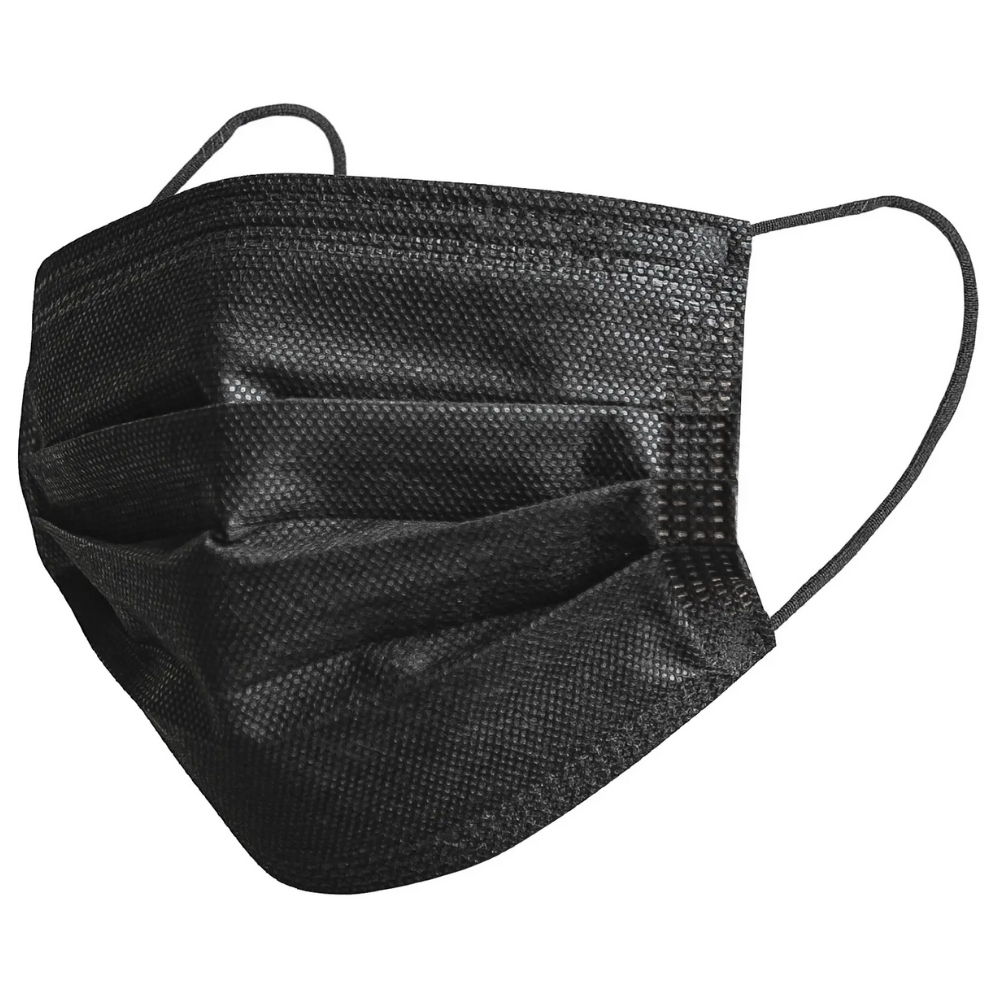 Almasoft Face Mask 3ply with Earloops Level 3 Black
