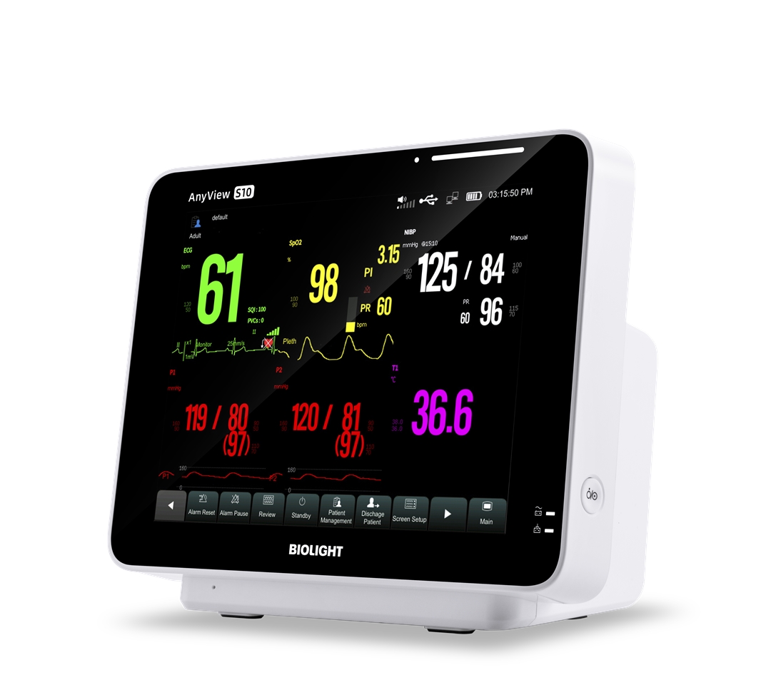 Biolight S10 Paitent  Monitor with ECG, HR, RESP, NIBP, SPO2 and Temperature