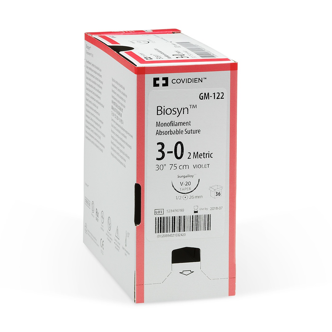 Biosyn Suture 3/0 C13 19mm 3/8 Circle RC 75cm