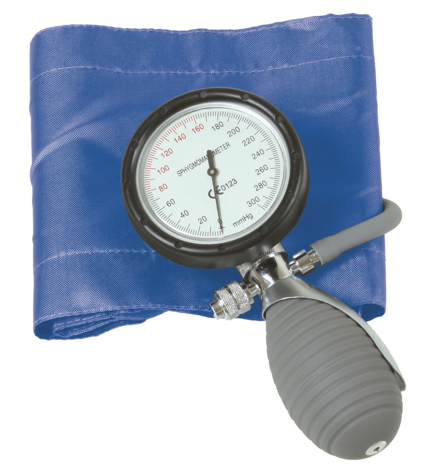 Basic Aneroid Sphygmomanometer One-Hand Latex Free - Blue