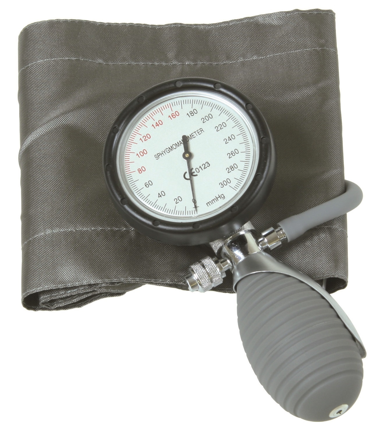 Basic Aneroid Sphygmomanometer One-Hand Latex Free - Silver