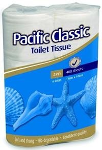 Tissue Toilet Pacific Classic 2ply 400 sheet roll
