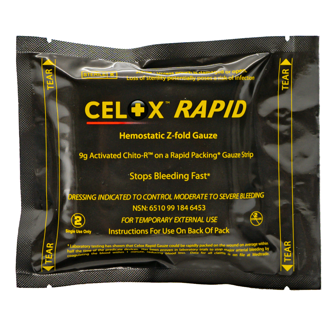 Celox Rapid Z Fold Gauze 1.5m x 7.5cm