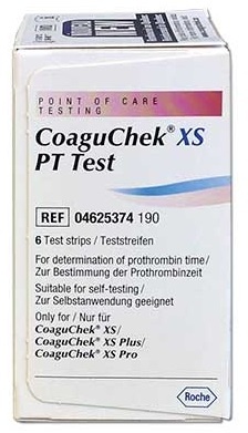 CoaguChek XS PT PST Test Strip For INRange Meter Packet of 6