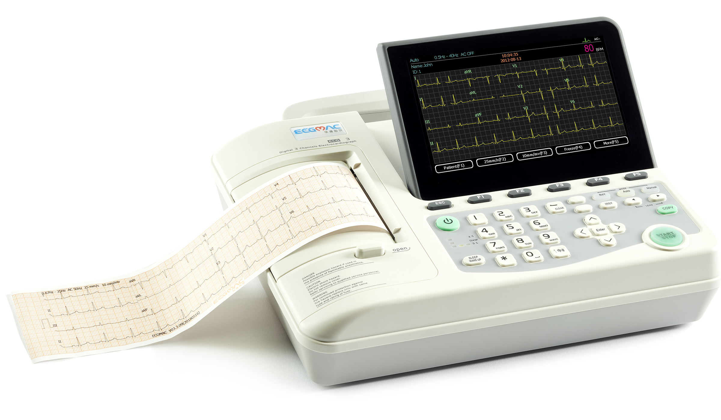 ECGMAC 3-channel ECG with 7inch display and Thermal Printer