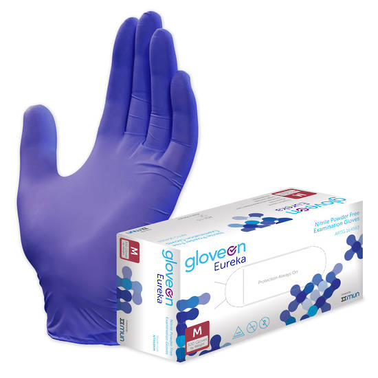 GloveOn Eureka Nitrile Exam Gloves Powder Free Box of 300 Medium