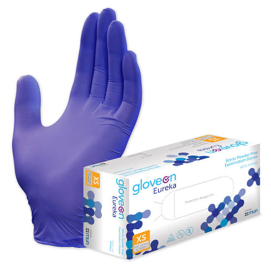 GloveOn Eureka Nitrile Exam Gloves Powder Free Box of 300 X-Small