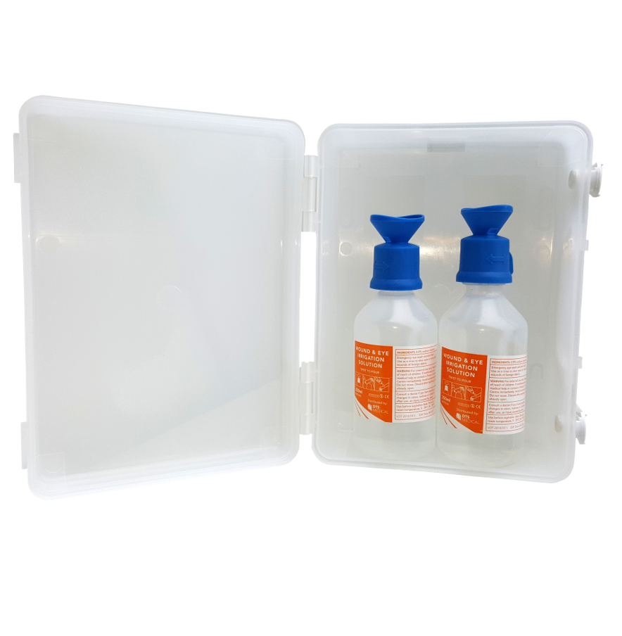 Wound and Eye Wash Station Clip Case includes 2 x 250ml Saline