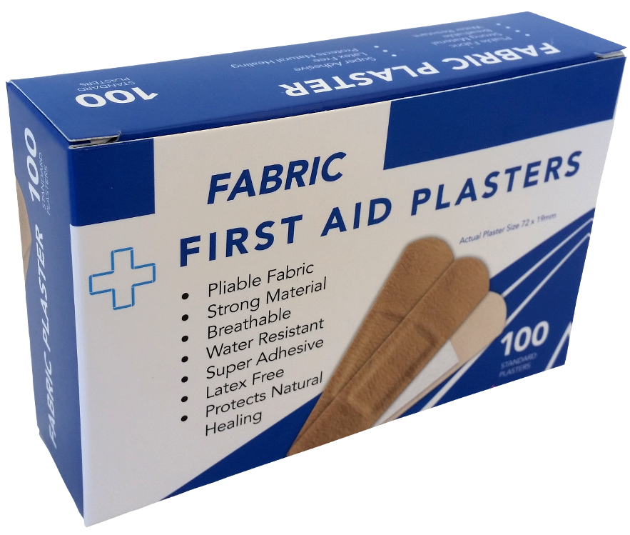 Fabric Plaster Standard 72mm x 19mm  Pkt 100