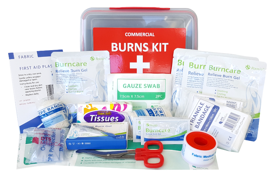 First Aid Kit - Medium Commercial Burns Plastic Click Box