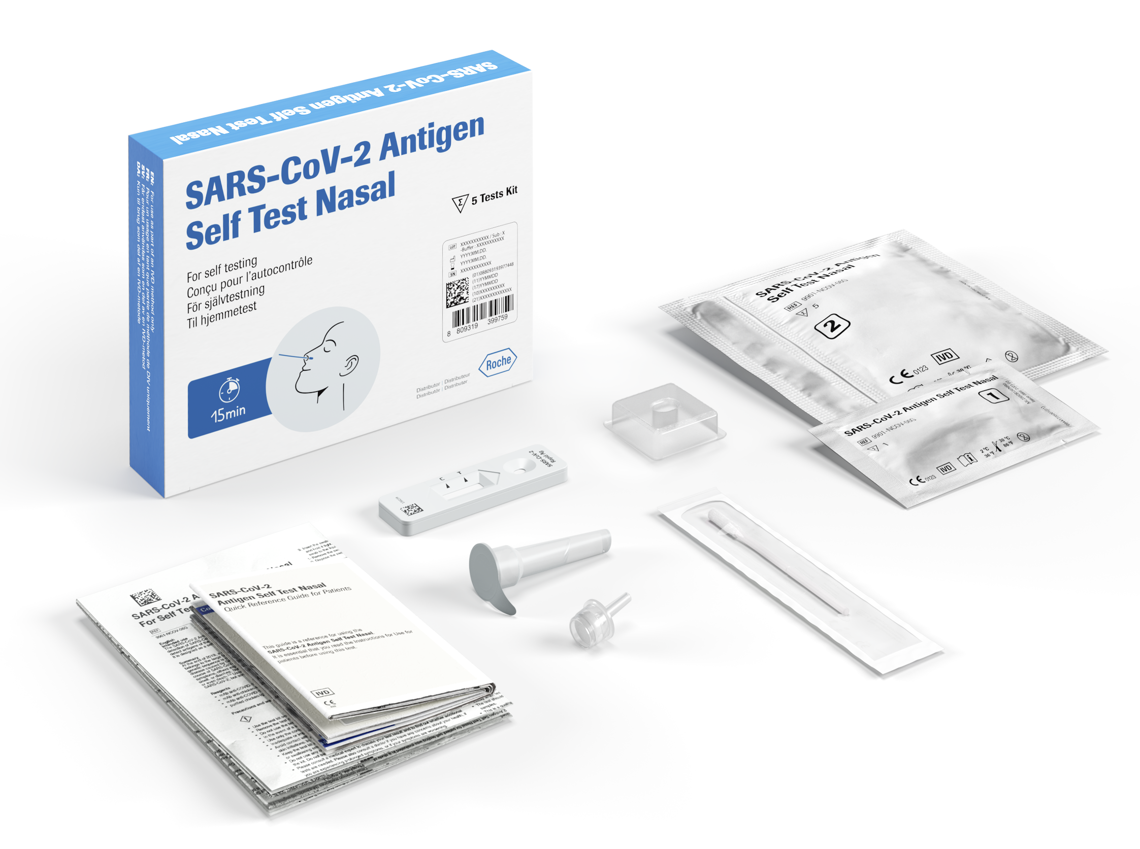 Roche SARS-CoV-2 Rapid Antigen Test Nasal - 5 Self Tests