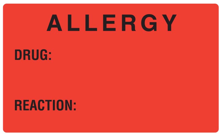 Labels - Allergy DRUG:    REACTION: