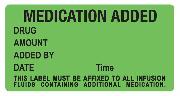 Labels - Medication Added - GREEN