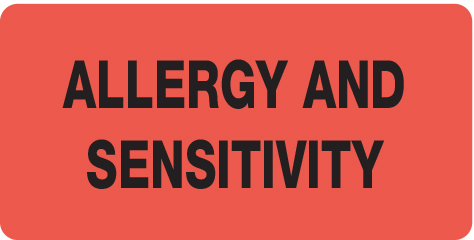 Labels - Allergy and Sensitivity
