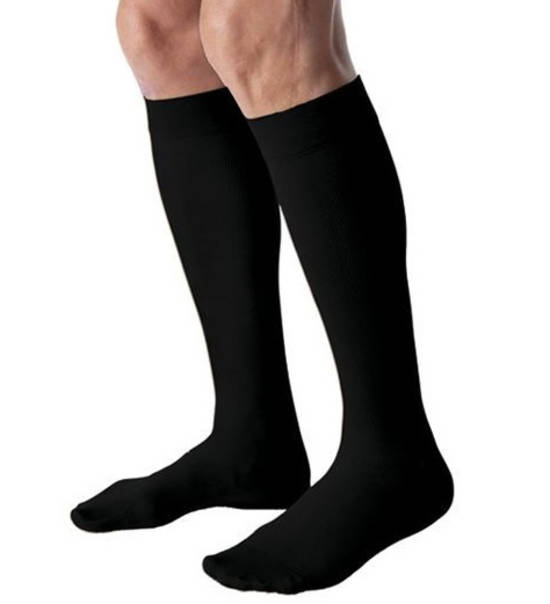 Jobst Socks for Men Knee High Closed Toe 15-20mmHg Medium Black