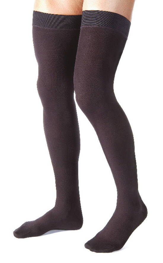 Jobst Socks for Men Thigh High Closed Toe 20-30mmHg Medium Black