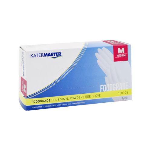Katermaster Gloves Vinyl BLUE Powder Free Medium